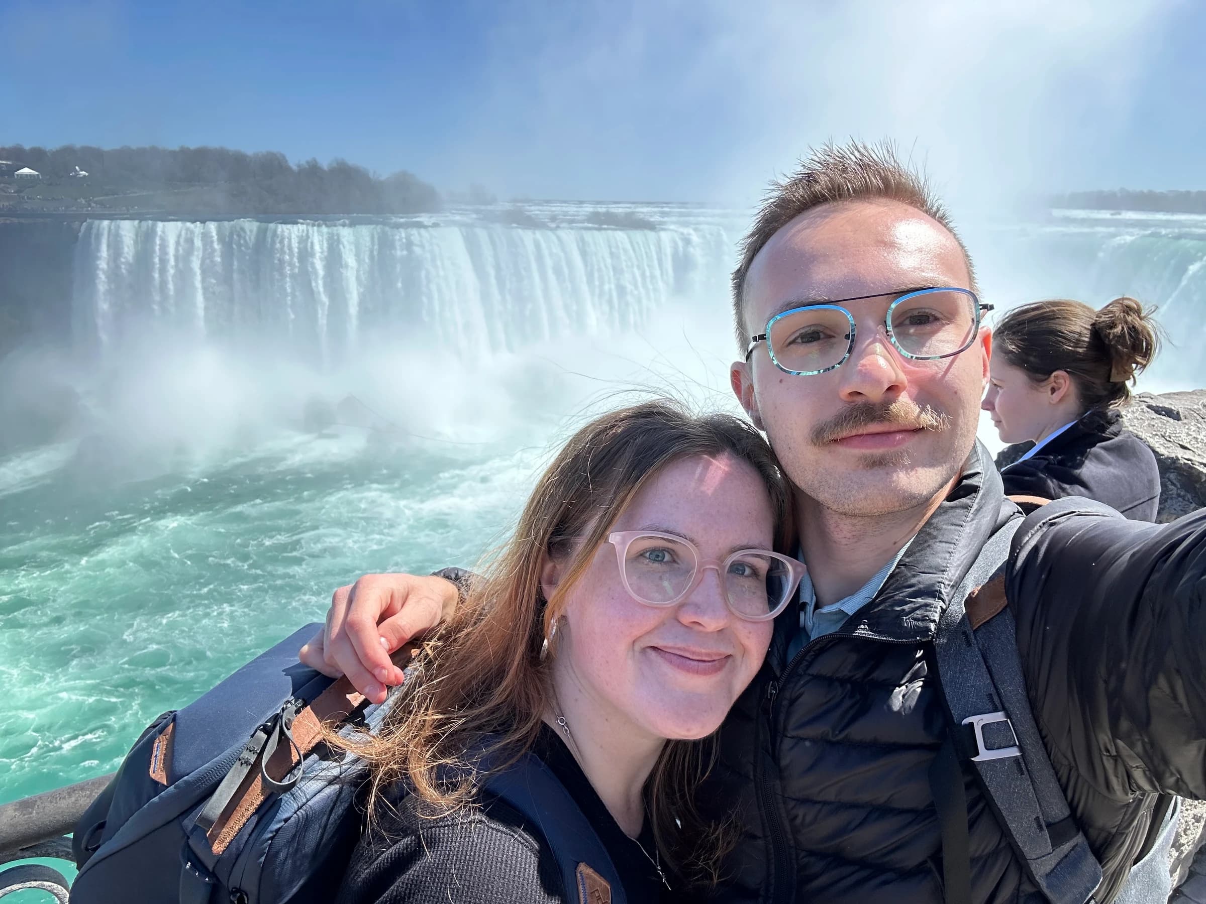 Rachel and Reid in front of Horseshoe Falls