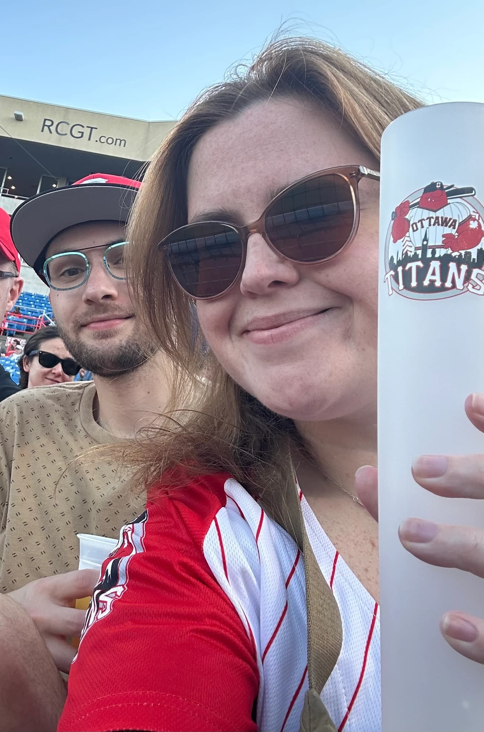 Rachel and Reid at an Ottawa Titans game
